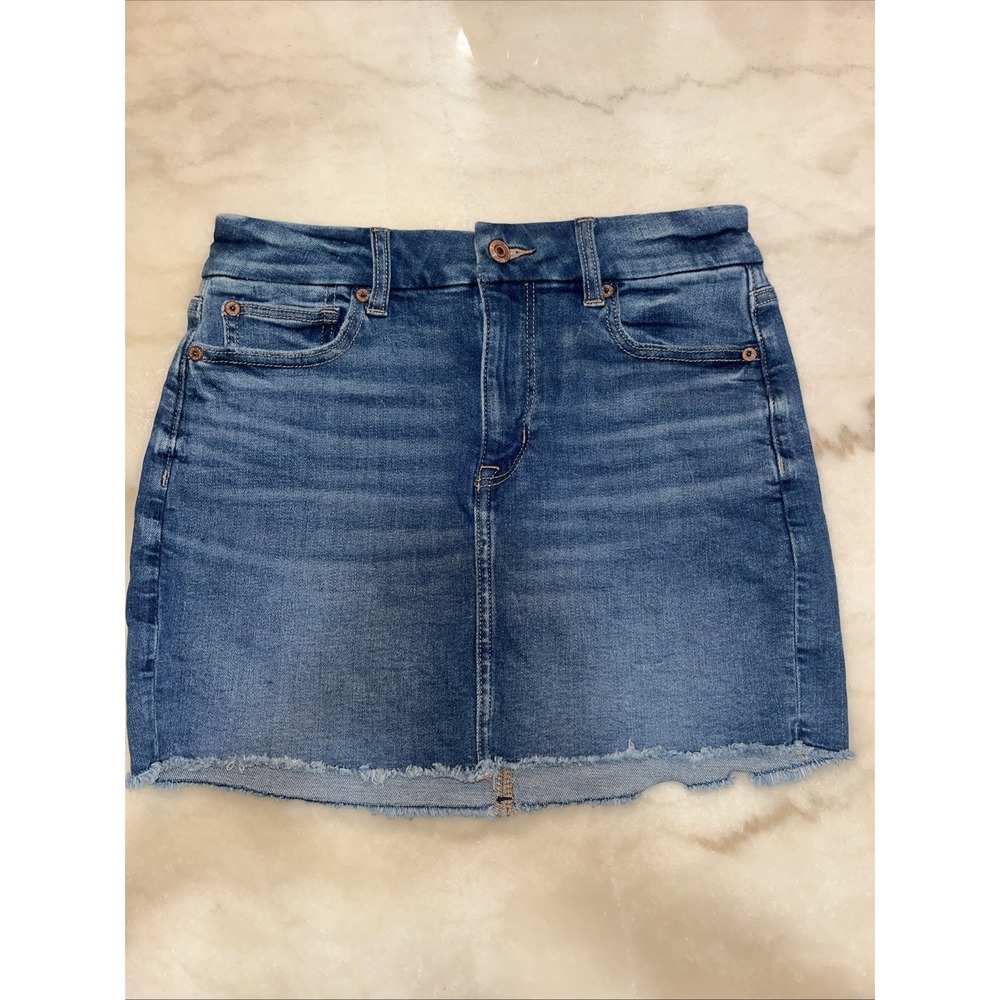 American Eagle Outfitters Medium Blue Washed Denim Mini Skirt